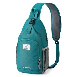 RFID Crossbody Sling Bag Unisex Travel Hiking Daypack Teal 3413-1